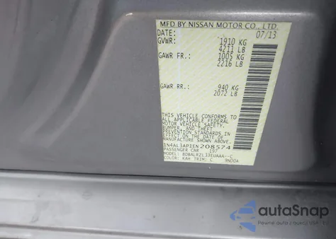 2014 Nissan Altima 2.5 S из США, поврежденный, VIN 1N4AL3AP1EN208574